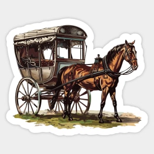 Vintage Amish Buggy Horse Buggy Wagon Rural transportation Sticker